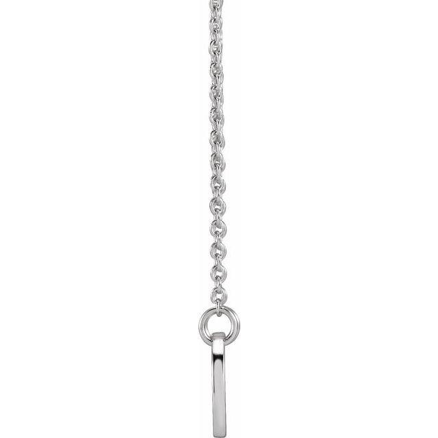 14K White Father, Son, & Mother Stick Figure Family 18' Necklace
