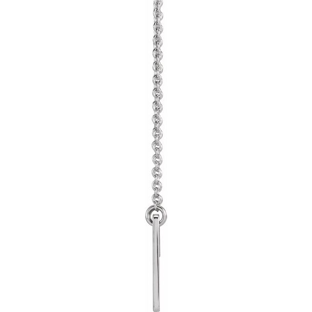 Sterling Silver Geometric Pierced Cross 18' Necklace