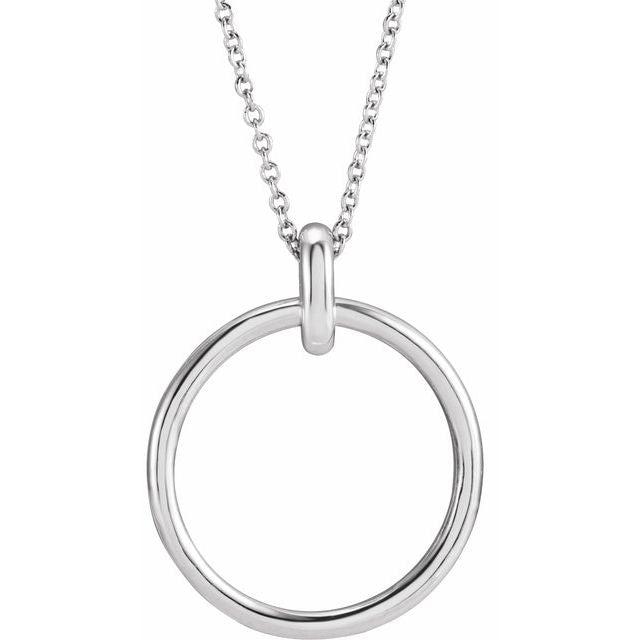 Sterling Silver Circle 16-18' Necklace