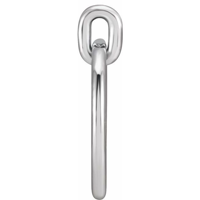 14K White 22.05x18.29 mm Circle Pendant