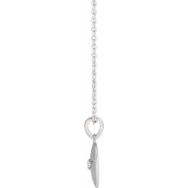 14K White .015 CT Natural Diamond Sand Dollar 16-18' Necklace