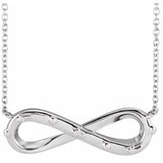 14K White Infinity Rosary 18' Necklace