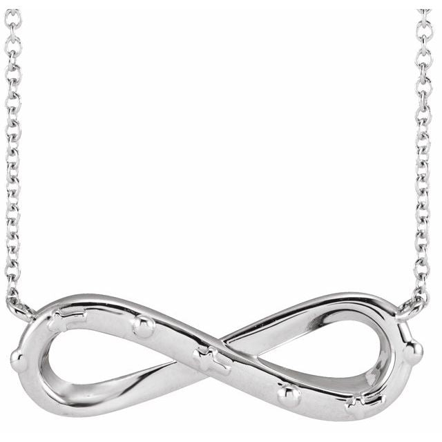 Sterling Silver Infinity Rosary 18' Necklace