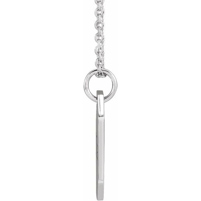 14k White Engravable Dog Tag 16-18' Necklace