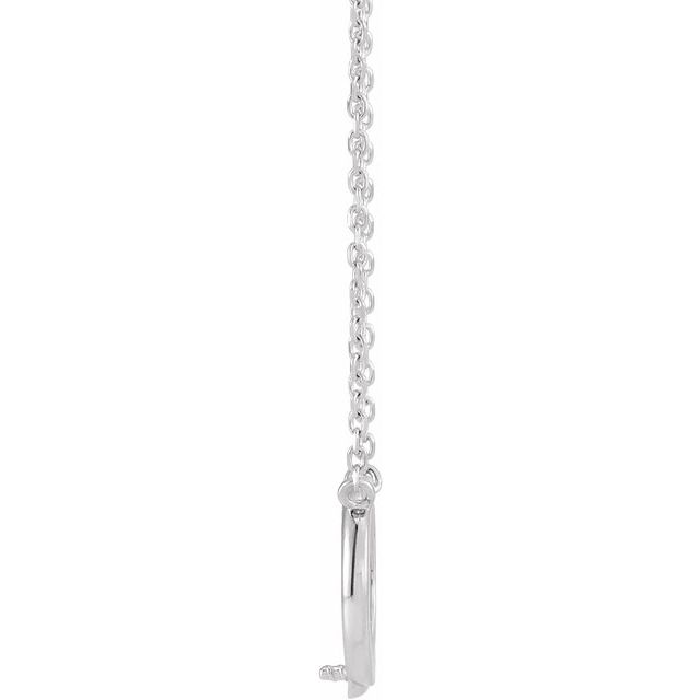 14K White Circle 18' Necklace Mounting for 3 mm Pearl