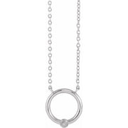 14K White Circle 18' Necklace Mounting for 3 mm Pearl