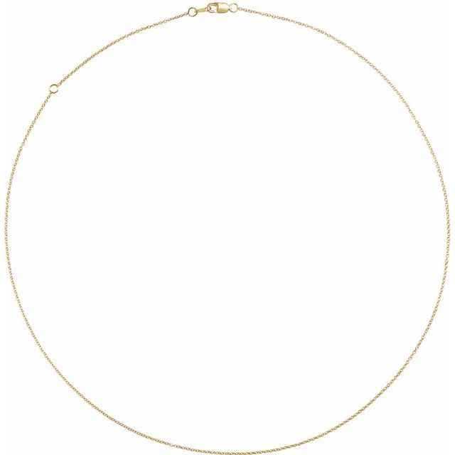 14K Yellow 1 mm Adjustable Cable 16-18' Chain