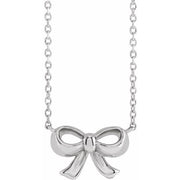 Sterling Silver Bow 18' Necklace