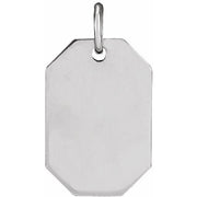 14K White Dog Tag Pendant