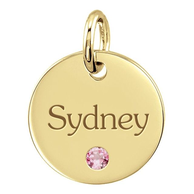 18k Yellow Vermeil Posh Mommy® Engravable Mini Pendant Mounting