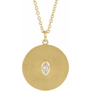 14K Yellow .05 CT Natural Diamond Disc 16-18' Necklace