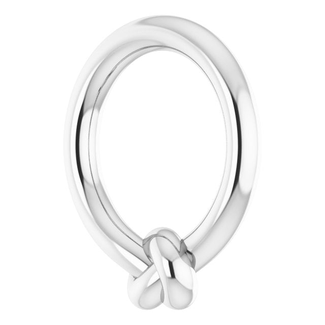 14K White 11.46x10.1 mm Circle Knot Pendant