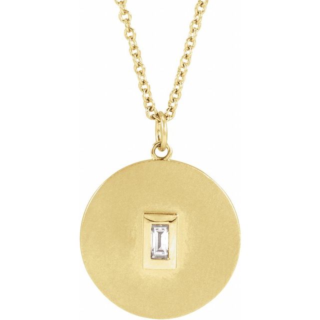 14K Yellow .08 CT Natural Diamond Disc 16-18' Necklace