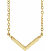 14K Yellow  Minimalist V 16' Necklace