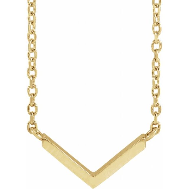 14K Yellow  Minimalist V 18' Necklace