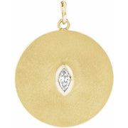 14K Yellow .05 CT Diamond Disc Pendant