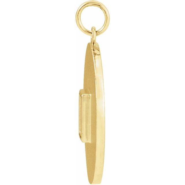 14K Yellow  .07 CT Diamond Disc Pendant