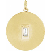 14K Yellow  .07 CT Diamond Disc Pendant