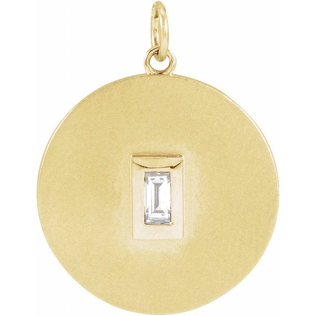 14K Yellow  .07 CT Diamond Disc Pendant