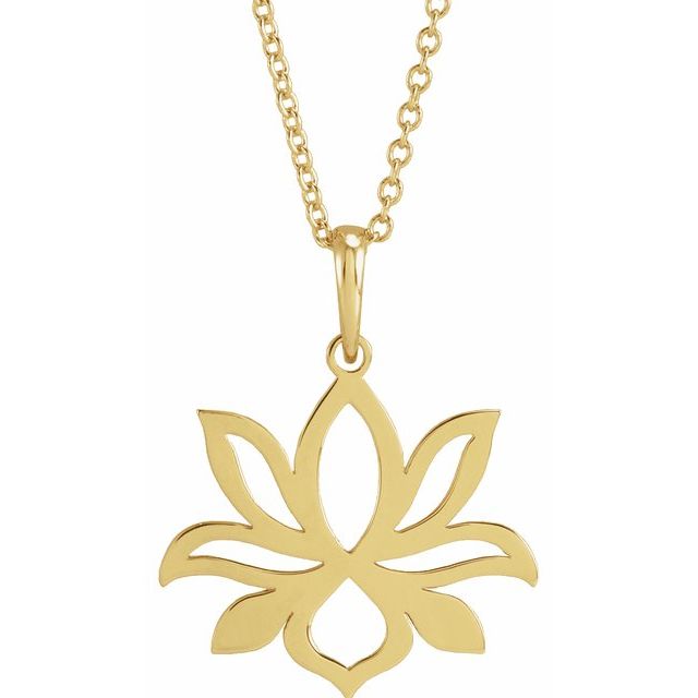 14K Yellow Petite Lotus 16-18' Necklace