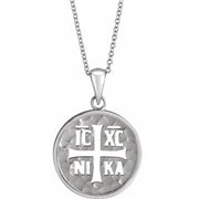 Sterling Silver Orthodox IC XC NIKA Medallion 16-18' Necklace