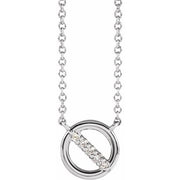 14K White .03 CTW Natural Diamond Circle 18' Necklace
