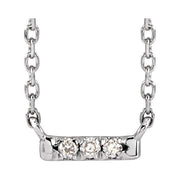 14k White .03 Ctw Natural Diamond French-set Bar 18' Necklace
