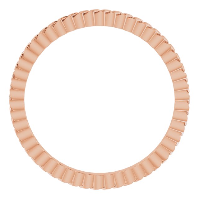 14K Rose 2 mm Chain Link Band Size 7
