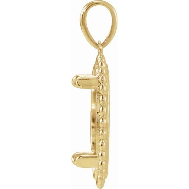 14K White Coin Frame Pendant Mounting for 13 mm Coin