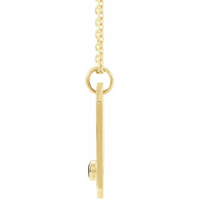 14K Yellow Natural Black Spinel & .01 CTW Natural Diamond Aquarius Constellation 16-18' Necklace