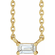 14K Yellow 1/8 CT Natural Diamond Solitaire 18' Necklace