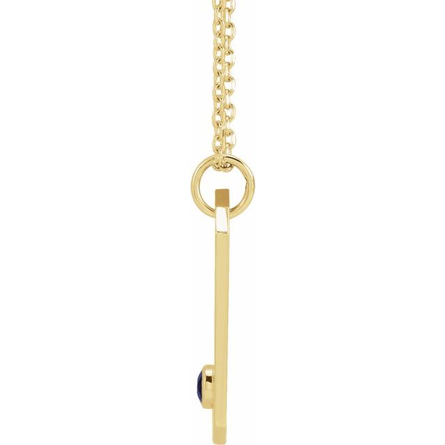14K Yellow Natural Blue Sapphire & .01 CTW Natural Diamond Capricorn Constellation 16-18' Necklace