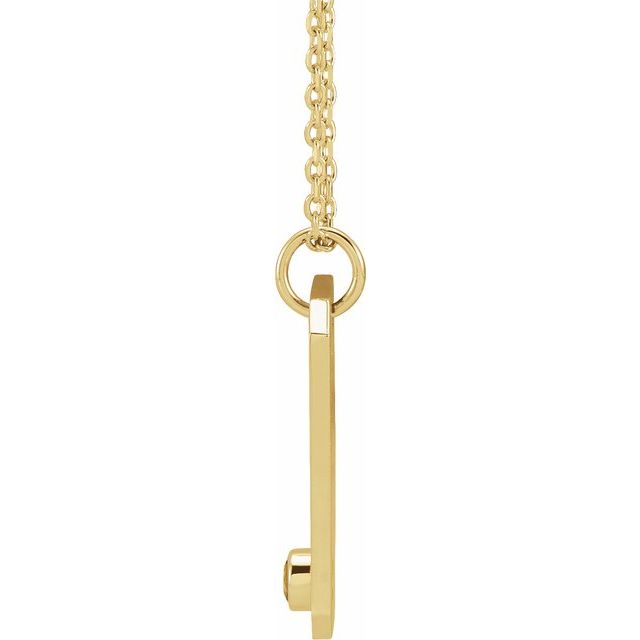 14K Yellow Natural Spessartite Garnet & .01 CTW Natural Diamond Virgo Constellation 16-18' Necklace