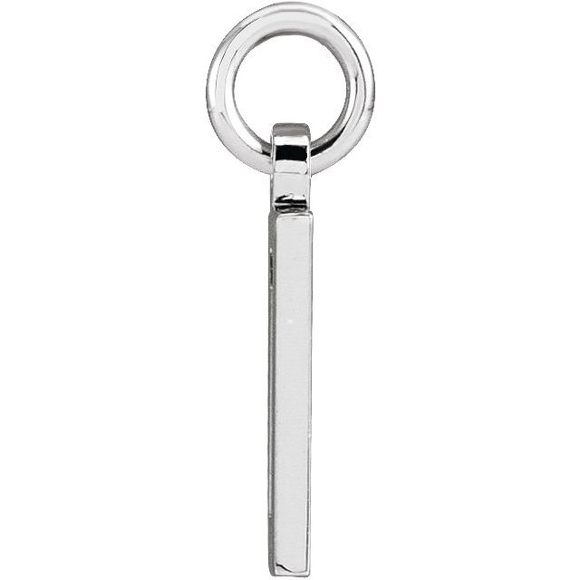 14K White Pierced Numeral 1 Dog Tag Pendant