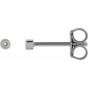 14K White .02 CTW Natural Diamond Micro Bezel-Set Earrings