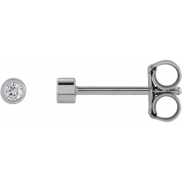14K White .04 CTW Natural Diamond Micro Bezel-Set Earrings