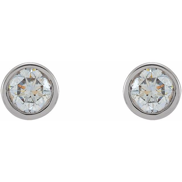 14K White 1/8 CTW Lab-Grown Diamond Micro Bezel-Set Earrings