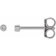 14K White .03 CTW Natural Diamond Micro Bezel-Set Earrings