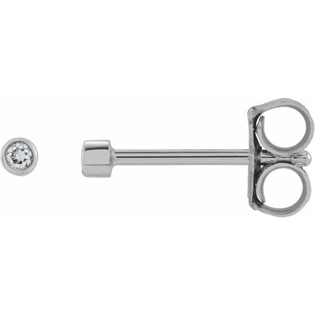 14K White .03 CTW Natural Diamond Micro Bezel-Set Earrings