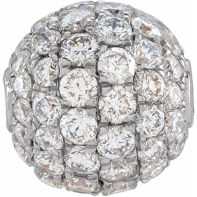 14K White 6 mm 3/8 CTW Natural Diamond Ball Pendant