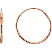 14K Rose Endless Tube 15 mm Hoop Earring