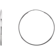 14K White Endless Tube 24 mm Hoop Earring