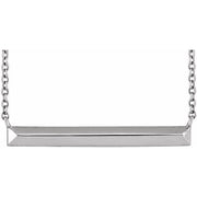 14K White Geometric Bar 18' Necklace
