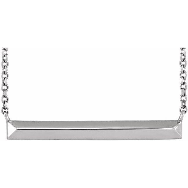 14K White Geometric Bar 18' Necklace