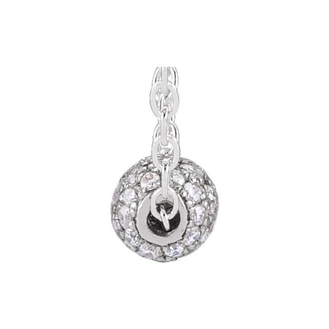 14K White 3 mm 1/8 CTW Natural Diamond Ball 16-18' Necklace