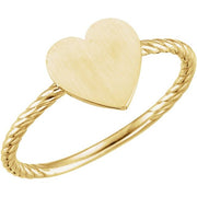 14k Yellow Be Posh® Engravable Rope Signet Ring