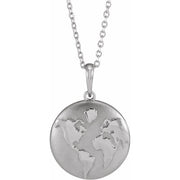 Sterling Silver Old World Globe 16-18' Necklace