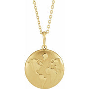 14K Yellow Old World Globe 16-18' Necklace