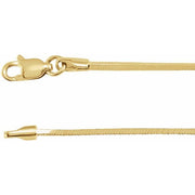 14K Yellow 1 mm Square Snake 16' Chain