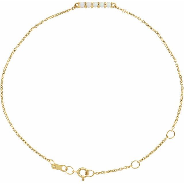 14K Yellow Natural Ethiopian Opal Bar 6 1/2-7 1/2' Bracelet